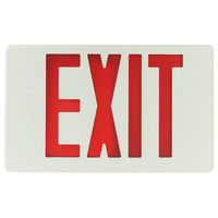 LED Exit Sign - Red Letters - Single or Double Face - AC Only No Battery - 120/277 Volt - Exitronix VEX-U-BP-LB-WH