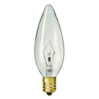 15 Watt - Clear - Straight Tip - Incandescent Chandelier Bulb - Candelabra Base - 130 Volt - Halco 1020
