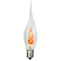 3 Watt - Silicone Tip Chandelier Bulb - Flicker Flame - Bent Tip - Candelabra Base - 120 Volt - Bulbrite 411003