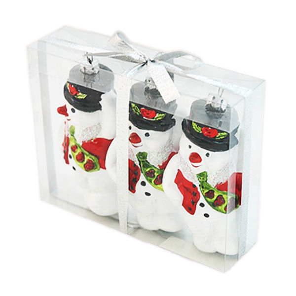 Snowman with a Tie Christmas Ornament Image