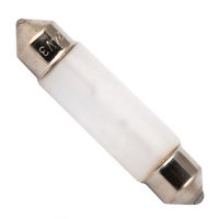 5 Watt - Long-Life Xenon T3.25 - Festoon Base - Frosted - Replaces Halogen - 20,000 Life Hours - 50 Lumens - 12 Volt - 10 Pack