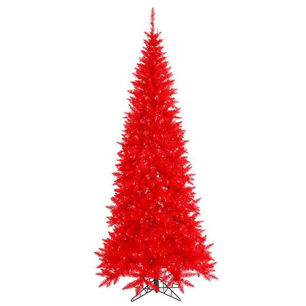 10 ft. x 50 in. Red Christmas Tree Image