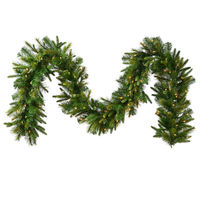 50 ft. Christmas Garland - 1488 Realistic Molded Tips - Cashmere Pine - Pre-Lit with Clear Mini Lights - Vickerman A118317