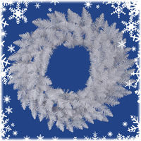 3 ft. Christmas Wreath - Classic PVC Needles - Sparkle White Spruce - Unlit  - Vickerman A104236