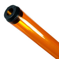F40T12 - Amber - Fluorescent Tube Guard with End Caps - 48 in. Length - Protective Lamp Sleeve - PLAS-100230