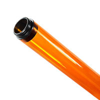 F32T8 - Amber - Fluorescent Tube Guard with End Caps - 48 in. Length - Protective Lamp Sleeve - PLAS-10235