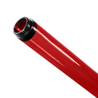 F32T8 - Red - Fluorescent Tube Guard with End Caps - 48 in. Length - Protective Lamp Sleeve - PLAS-100221