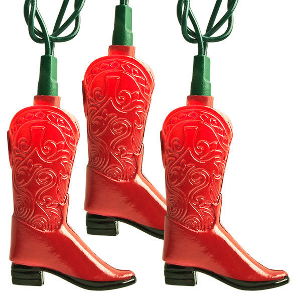 (10) Bulbs - Red Cowboy Boot Lights Image