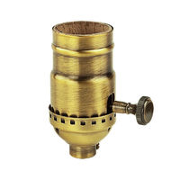 Medium Base Socket - 3 Way Turn Knob - Antique Brass Finish - 1/8 IPS With Screw Set - 250 Watt Maximum - 250 Volt Maximum - PLT 80-22111