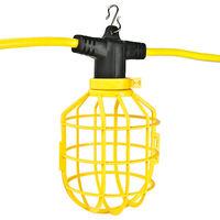 100 ft. Work Light Stringer with 10 Lamp Holders and Guards - Molded Plugs - 12/3 SJTW - Bulbs Not Included