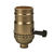 3-Way (2 Circuit) Turn Knob Socket - Antique Dark Brass Finish Thumbnail