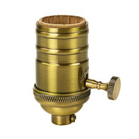 Medium Base Socket - On-Off Turn Knob - Antique Brass Finish - 1/8 IPS With Screw Set - 250 Watt Maximum - 250 Volt Maximum - PLT 80-2217