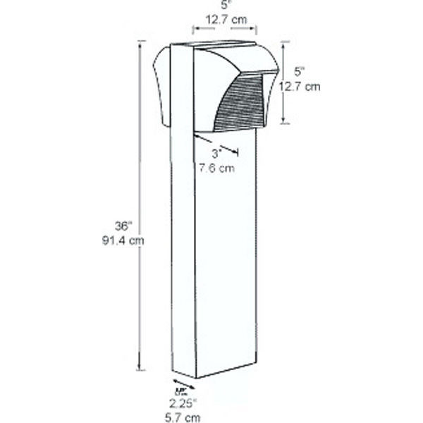 RAB BLED2X5-36YW - Dual LED Bollard Light Image