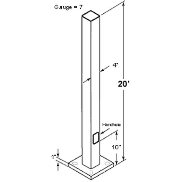 RAB PS4-07-20WT - Drilled Steel Pole Image