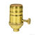 Medium Base Socket - 3-Way Turn Knob Socket - Polished Brass Finish Thumbnail