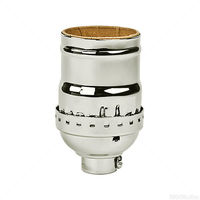 Short Medium Base Socket -  Keyless - Polished Nickel Finish - 1/8 IPS With Screw Set - 660 Watt Maximum - 250 Volt Maximum - PLT 90-1671