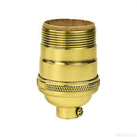 Medium Base Socket - Keyless - Polished Brass Finish - Uno Threading with Screw Set - 660 Watt Maximum - 250 Volt Maximum - PLT D697