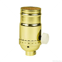 Medium Base Socket - Dimmer Turn Knob - Brite Gilt Brass Finish - 1/8 IPS with Screw Set - 150 Watt Maximum - 120 Volt Maximum - PLT D4038