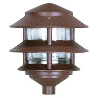 Nuvo 76-632 - 75 Watt Max. - Pagoda Pathway Light - 2 Louver - Small Hood - Old Bronze Finish - 120 Volt