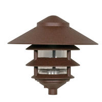 Nuvo 76-637 - 100 Watt Max. - Pagoda Pathway Light - 3 Louver - Large Hood - Old Bronze Finish - 120 Volt