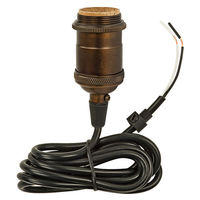 Medium Base Pendant Light Socket - Keyless - Dark Brass Finish - 6 ft. Cord - 660 Watt Maximum - 250 Volt Maximum - 18/2 Black Gauge Wire - PLT 80-2269