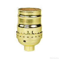 Short Medium Base Socket - Keyless - Brite Gilt Brass Finish - 1/8 IPS with Screw Set - 660 Watt Maximum - 250 Volt Maximum - PLT D15