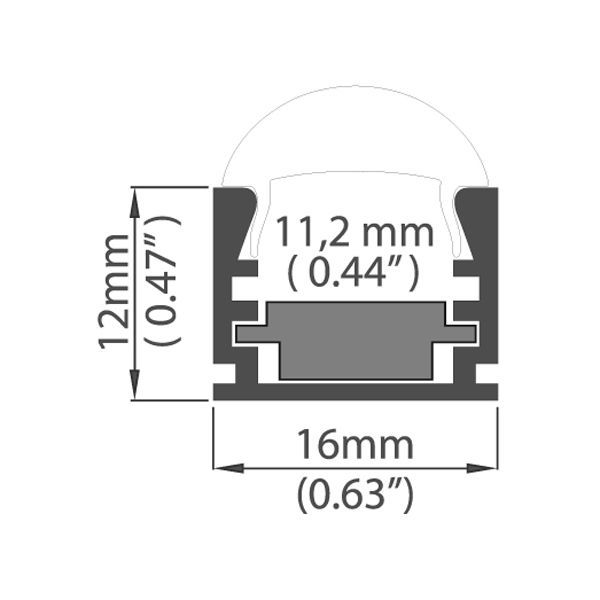 6.56 ft. Anodized Aluminum REGULOR ZWK Channel with Aluminum Insert Image