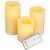 (3 Pack) - 4, 5, 6 in. ht. - 3 in. dia. - Ivory Color - LED - Flameless Wax Pillar Candles Thumbnail