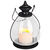 Metal with Glass School House Lantern with LED Resin Pillar Candle Thumbnail