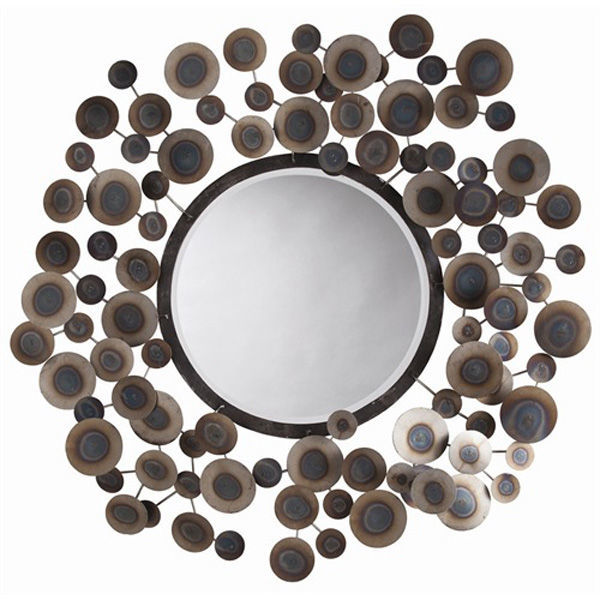 Arteriors 3149 - Small Abstract Iron Disk Wall Mirror Image