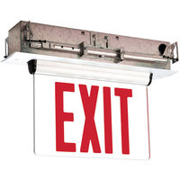 LED Exit Sign - Red Letters - Universal Edge-Lit - Self Testing - Single Face - 90 Min. Battery Backup - 120/277 Volt - Exitronix S902-WB-SR-RC-WH-G2