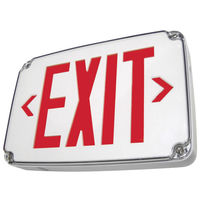 LED Exit Sign - Red Letters - Single Face - Wet Location - 90 Min. Battery Backup - 120/277 Volt - Exitronix VEX-WP-1-WB-GR