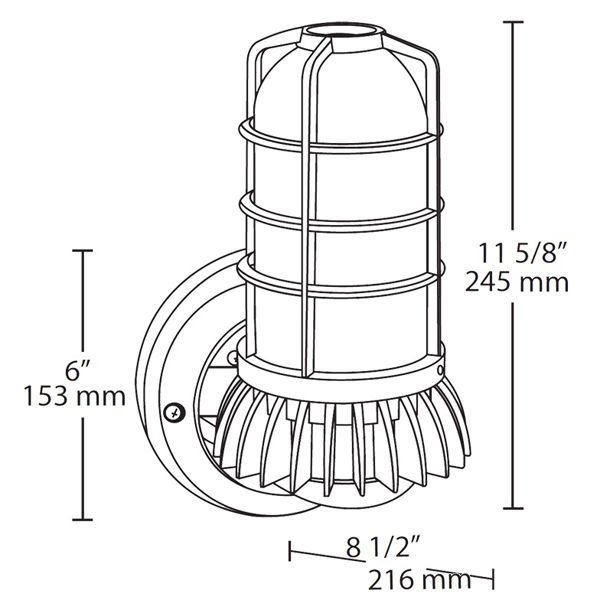 RAB VXBRLED13YDG/UP-3/4 - LED Vapor Proof Light Fixture Image