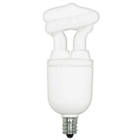 Spiral CFL Bulb - 5 Watt - 25 Watt Equal - Incandescent Match - 280 Lumens - 2700 Kelvin - Candelabra Base - 120 Volt -  Satco S7264