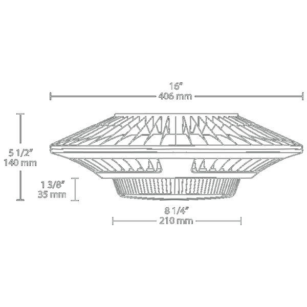 LED Ceiling Light Fixture - 5668 Lumens - 78 Watt - 250W Equal Image