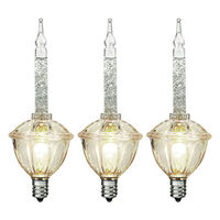 Vickerman V490774 - Silver Glitter Bubble Light Replacement Bulbs - 3 Pack