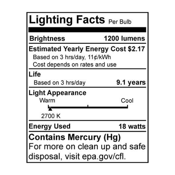 Bulbrite 509748 - 18 Watt - Spiral CFL Image
