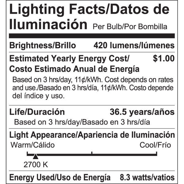 LED G25 Globe - 8.3W - 420 Lumens Image