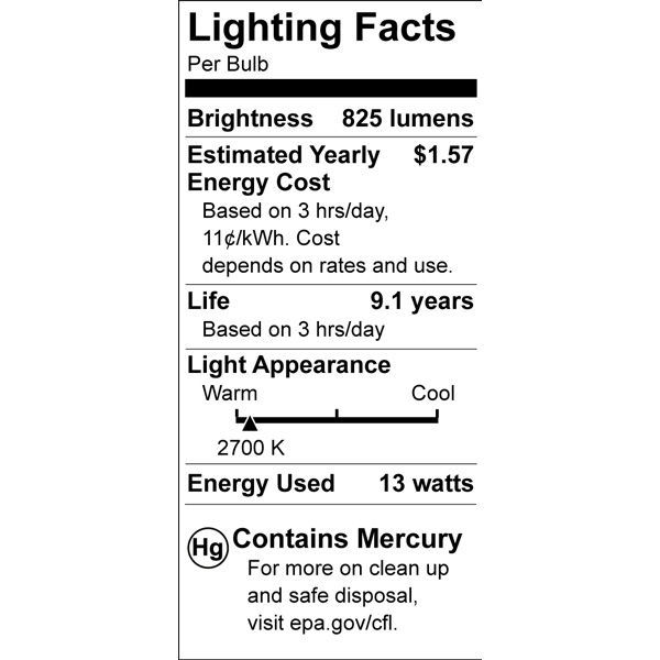 Spiral CFL Bulb - 60W Equal - 13 Watt Image