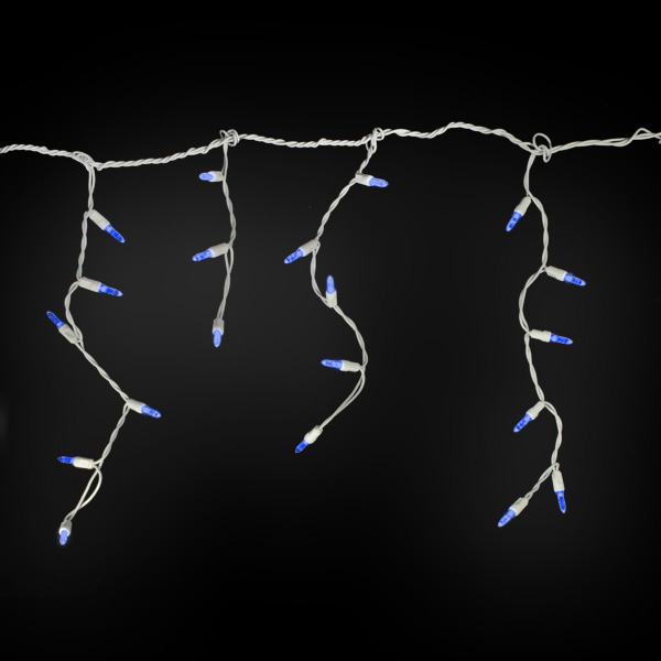 Blue Icicle Lights - 8 ft. - 70 LED Mini Lights