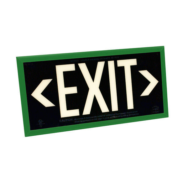 Double Face - Photoluminescent Exit Sign - Black Image