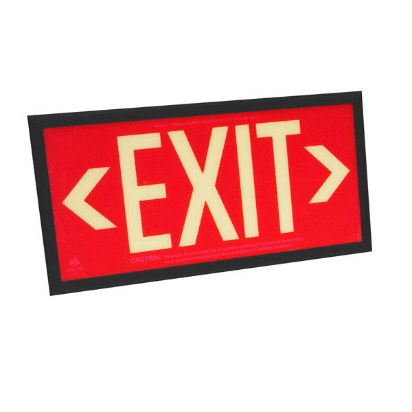 Double Face - Photoluminescent Exit Sign - Red Image