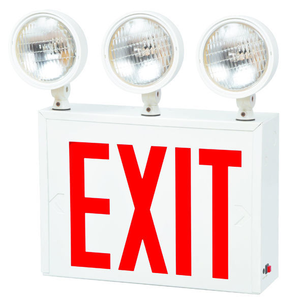 FireHorse NYC Combo Exit Sign - 3 Adjustable Lamp Heads Image
