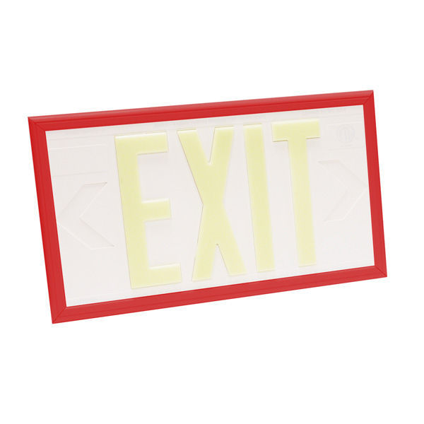 Single Face - Photoluminescent Exit Sign - White Image