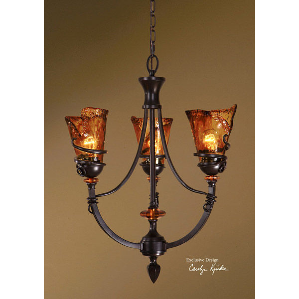 Uttermost 21226 - Amber Glass Chandelier Image