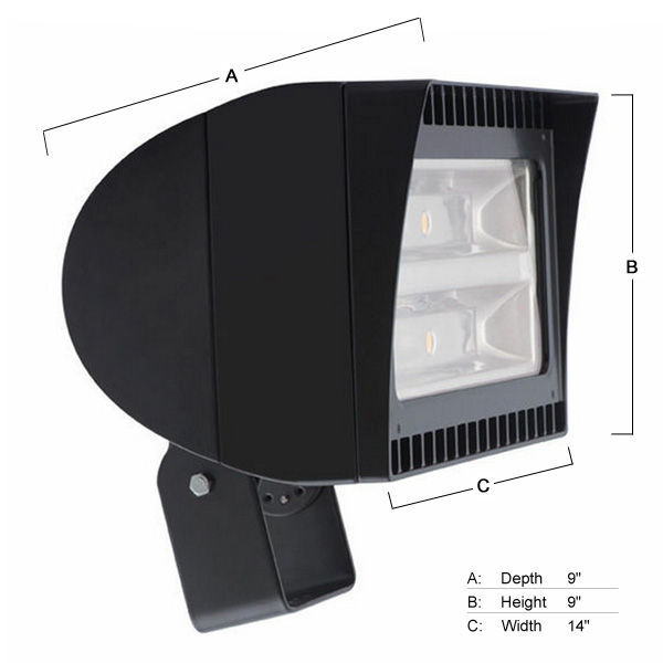 RAB FXLED150T/480 - 150 Watt - LED - High Output Flood Light Fixture - Trunnion Mount Image