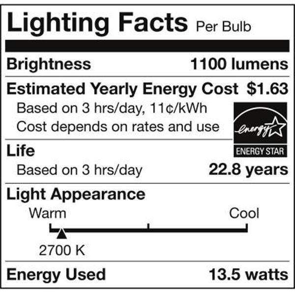 Dimmable LED - 13.5 Watt - A19 - Omni-Directional - 75 Watt Equal Image