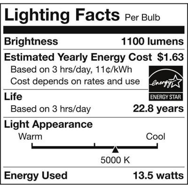 LED - A19 - 13.5 Watt - 75W Incandescent Equal Image