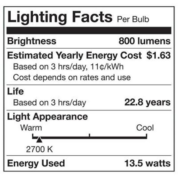 LED - A19 - 13.5 Watt - 60W Incandescent Equal Image