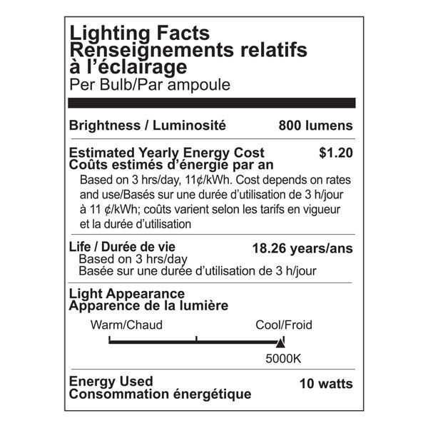 LED - 10 Watt - A19 - 60 Watt Equal Image
